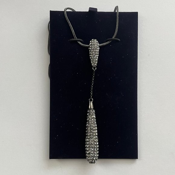 Swarovski teardrop black pendant with crystals - Picture 1 of 3